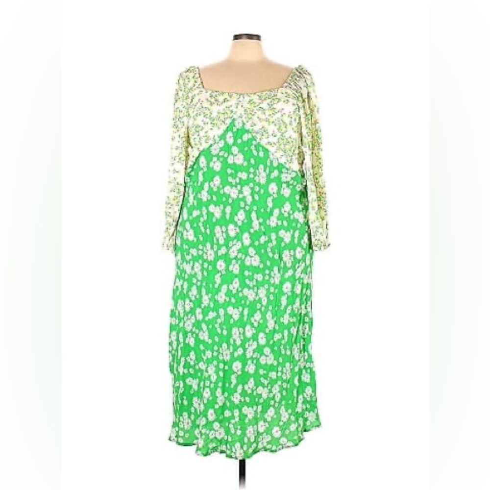 Rixo x target women’s Green Daisy midi Dress plus size 28W / 30W new w tags